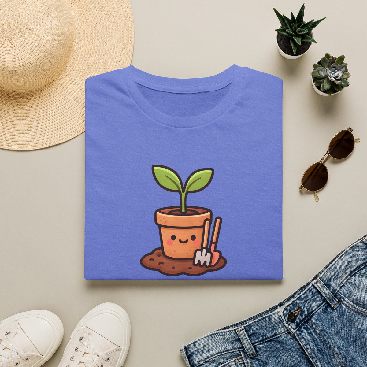 Smiling Plant in Pot T-Shirt