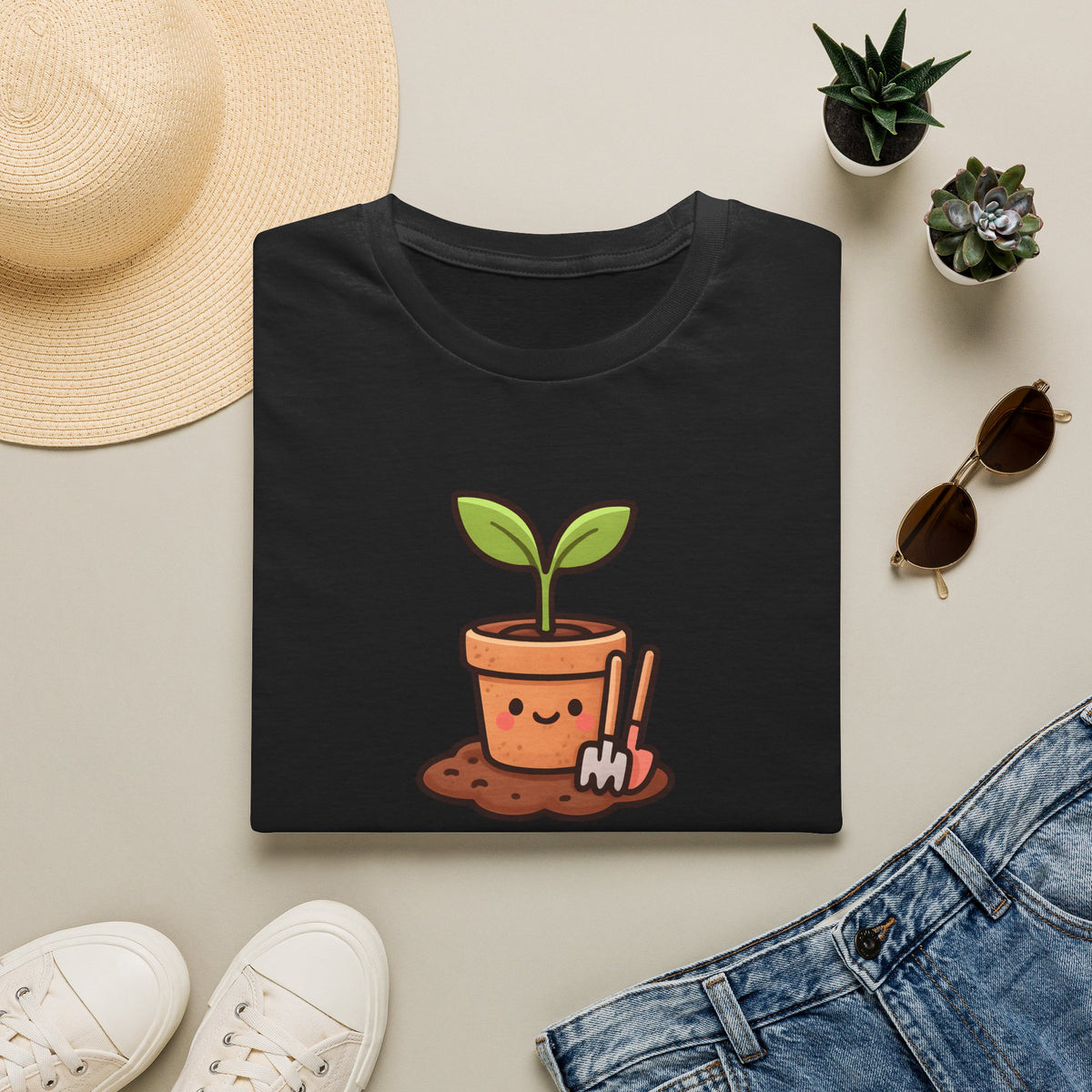 Smiling Plant in Pot T-Shirt